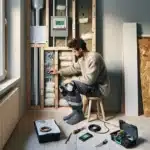 Norwegian homeowner adding soundproofing to shared wall to reduce neighbor noise